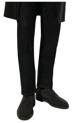 Мужские замшевые дерби HUGO темно-серого цвета, арт. 50474394 | Фото 3 (Стили: Классический; Материал внешний: Замша)