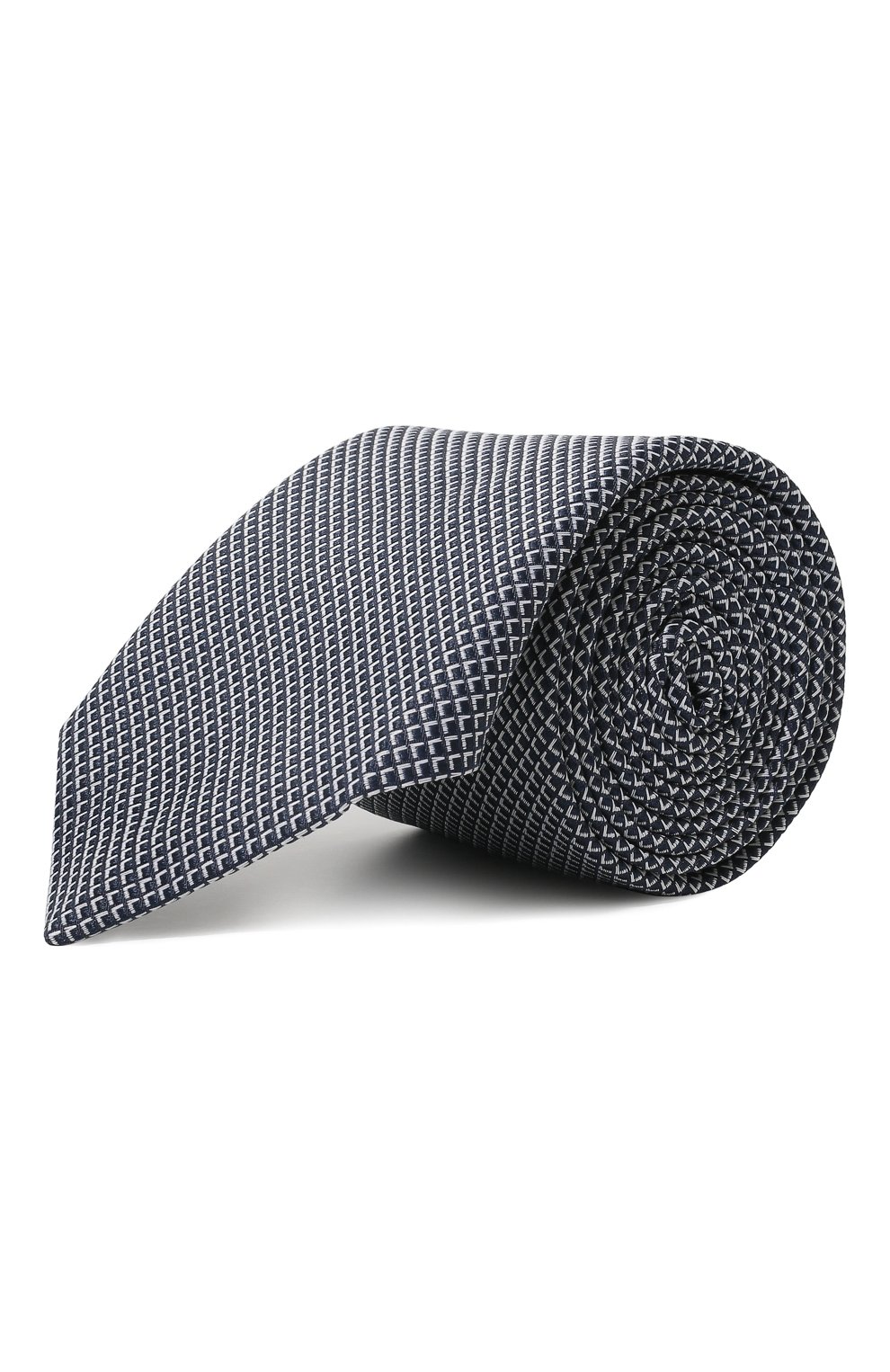 Мужской галстук BOSS темно-синего цвета, арт. 50475667 | Фото 1 (Принт: С принтом; Материал: Текстиль, Шелк, Синтетический материал)