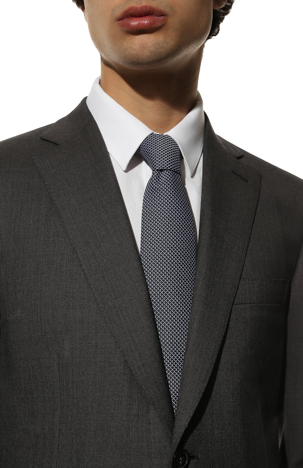 Мужской галстук BOSS темно-синего цвета, арт. 50475667 | Фото 2 (Принт: С принтом; Материал: Текстиль, Шелк, Синтетический материал)