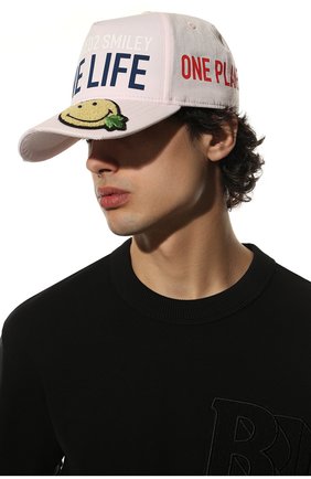 Мужской хлопковая бейсболка dsquared2 x smiley DSQUARED2 светло-розового цвета по цене 26200 руб., арт. BCM0577 05C05350 | Фото 2 Мужской хлопковая бейсболка dsquared2 x smiley DSQUARED2 светло-розового цвета, арт. BCM0577 05C05350 | Фото 2 (Материал: Текстиль, Хлопок)