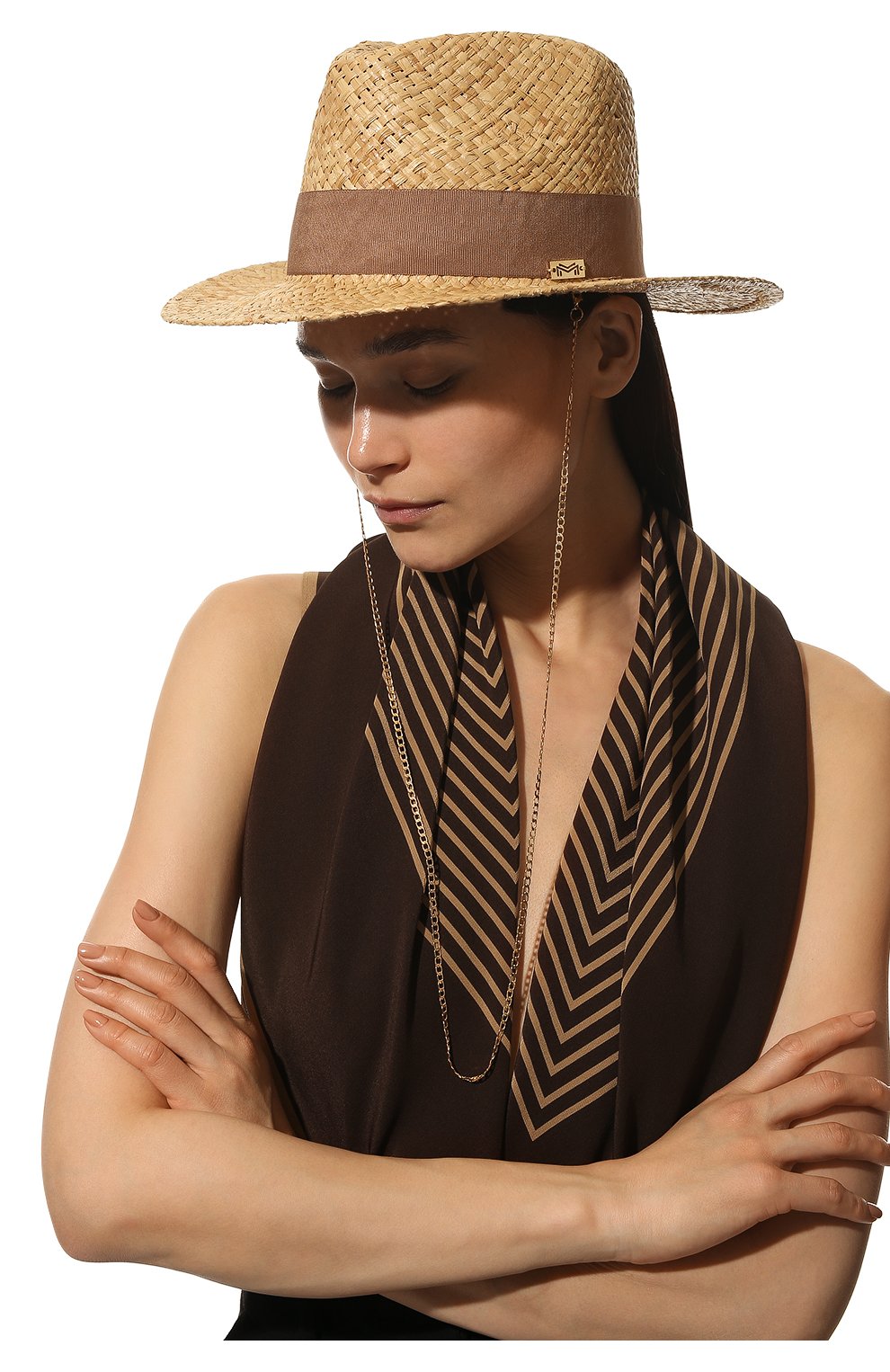 Женская шляпа MARYAN MEHLHORN бежевого цвета, арт. M6717329 | Фото 3 (Материал: Растительное волокно)