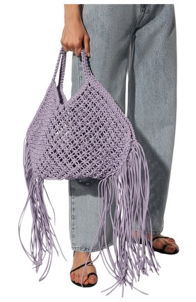 Женская сумка woven basket large YUZEFI сиреневого цвета, арт. YUZRS22-LW-033 | Фото 2 (Размер: large; Материал: Текстиль; Сумки-технические: Сумки top-handle)
