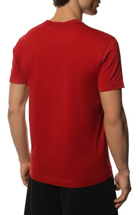 Мужская хлопковая футболка DOLCE & GABBANA красного цвета, арт. G80L6Z/G7C8G | Фото 4 (Принт: Без принта; Рукава: Короткие; Длина (для топов): Стандартные; Материал внешний: Хлопок; Стили: Кэжуэл)