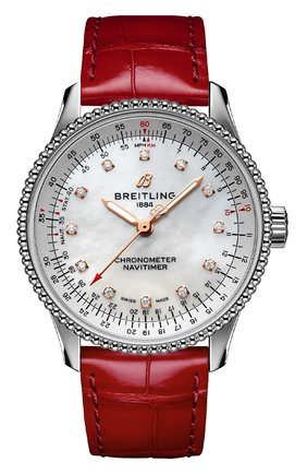 Женские часы navitimer automatic 35 BREITLING бесцветного цвета, арт. A17395211A1P6 | Фото 1 (Механизм: Автомат; Материал корпуса: Сталь; Цвет циферблата: Серебристый)