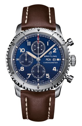 Мужские часы aviator 8 chronograph BREITLING бесцветного цвета, арт. A13316101C1X2 | Фото 1 (Механизм: Автомат; Цвет циферблата: Синий; Материал корпуса: Сталь)