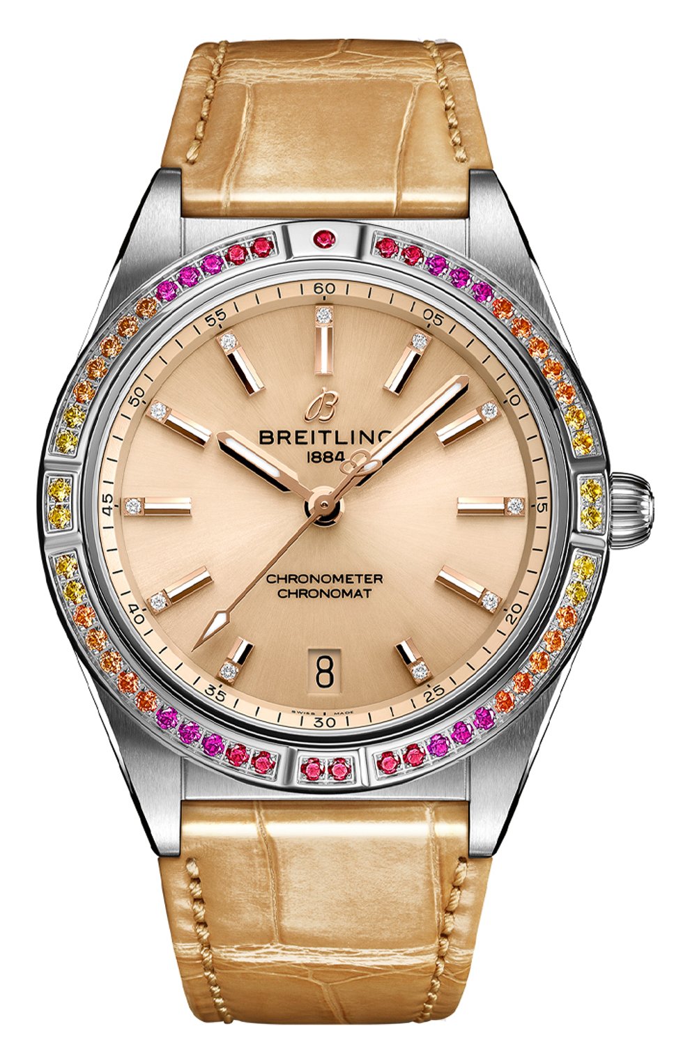Женские часы chronomat automatic 36 south sea BREITLING бесцветного цвета, арт. A10380611A1P1 | Фото 1 (Механизм: Автомат; Материал корпуса: Сталь; Цвет циферблата: Другое)