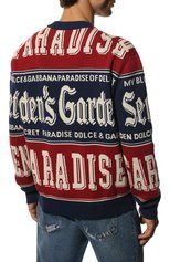 Мужской хлопковый свитер DOLCE & GABBANA разноцветного цвета, арт. GXJ86T/JACQ2 | Фото 4 (Рукава: Длинны�е; Длина (для топов): Стандартные; Принт: С принтом; Материал внешний: Хлопок; Мужское Кросс-КТ: Свитер-одежда; Стили: Кэжуэл)