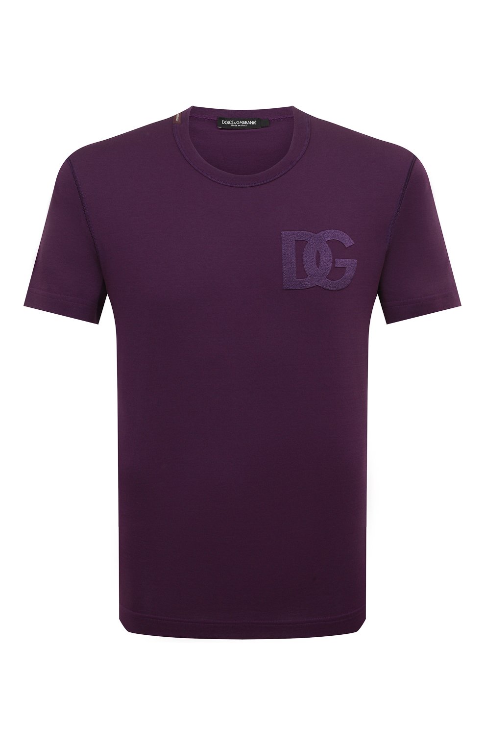 Мужская хлопковая футболка DOLCE & GABBANA фиолетового цвета, арт. G80L6Z/G7C8G | Фото 1 (Принт: Без принта; Рукава: Короткие; Длина (для топов): Стандартные; Материал внешний: Хлопок; Стили: Кэжуэл)