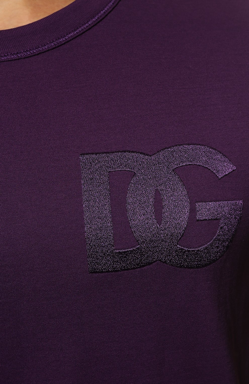 Мужская хлопковая футболка DOLCE & GABBANA фиолетового цвета, арт. G80L6Z/G7C8G | Фото 5 (Принт: Без принта; Рукава: Короткие; Длина (для топов): Стандартные; Материал внешний: Хлопок; Стили: Кэжуэл)