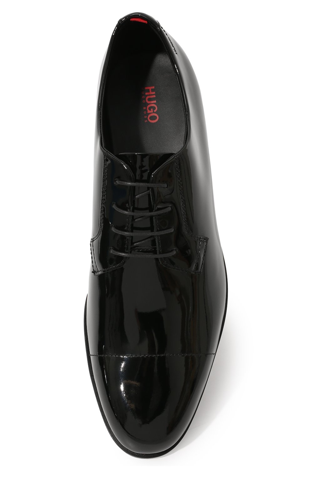 Мужские кожаные дерби HUGO черного цвета, арт. 50464136 | Фото 6 (Материал внешний: Кожа; Стили: Классический; Мужское Кросс-КТ: Вечерняя обувь)