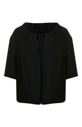 Женский топ DRIES VAN NOTEN черного цвета по цене 56950 руб., арт. 221-010746-4255 | Фото 1 Женский топ DRIES VAN NOTEN черного цвета, арт. 221-010746-4255 | Фото 1 (Материал внешний: Купро, Растительное волокно; Длина (для топов): Стандартные; Стили: Минимализм; Рукава: Короткие)
