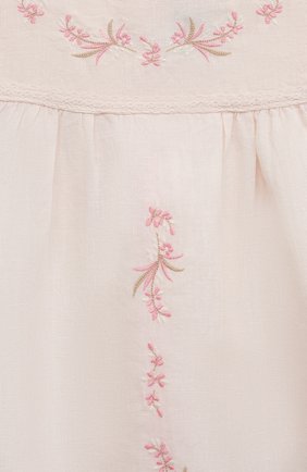Женский льняное платье TARTINE ET CHOCOLAT светло-розового цвета, арт. TU30001 | Фото 3 (Ростовка одежда: 12 мес | 80 см, 6 мес | 68 см, 9 мес | 74 см)
