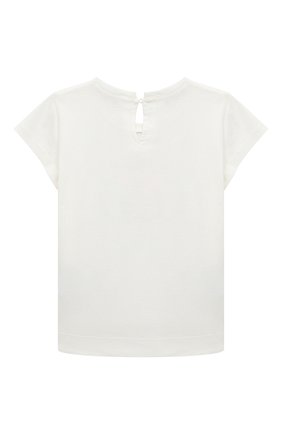 Детский хлопковая футболка MONNALISA белого цвета, арт. 310600 | Фото 2 (Ростовка одежда: 12 мес | 80 см, 18 мес | 86 см, 24 мес | 92 см, 36 мес | 98 см)
