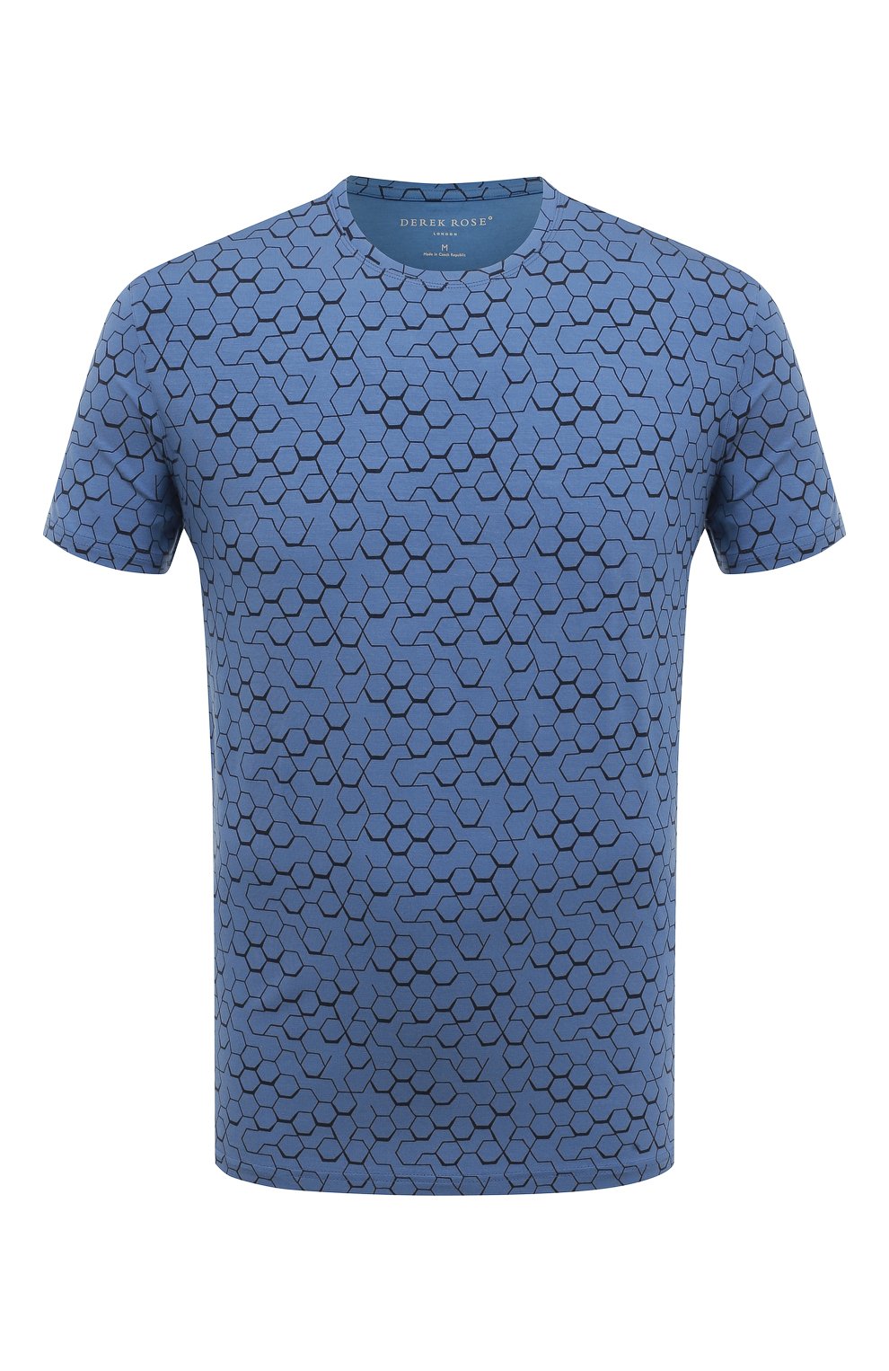 Мужская футболка DEREK ROSE голубого цвета, арт. 3048-L0ND006 | Фото 1 (Кросс-КТ: домашняя одежда; Рукава: Короткие; Материал внешний: Синтетический материал; Длина (для топов): Стандартные)
