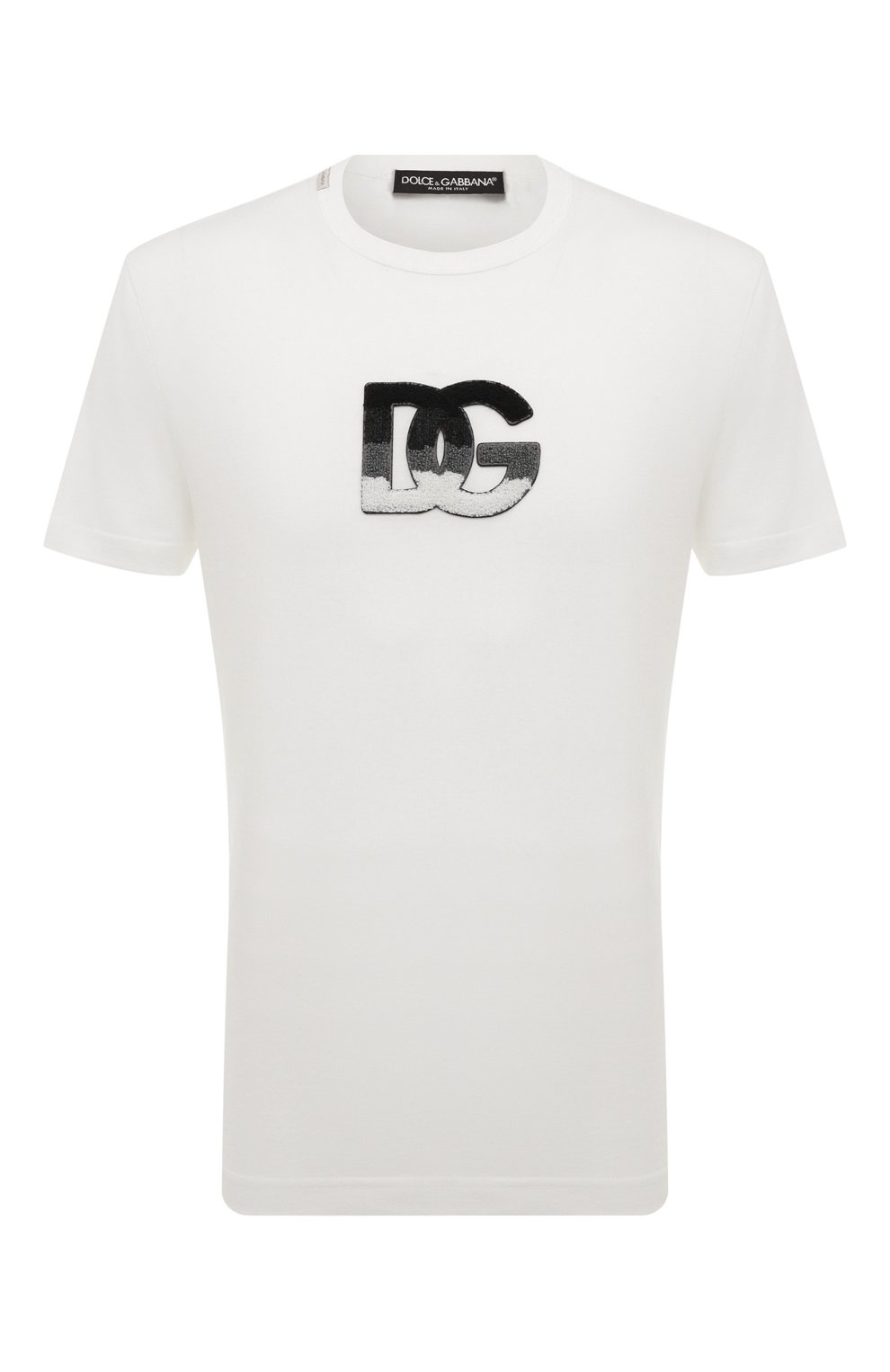Мужская хлопковая футболка DOLCE & GABBANA белого цвета, арт. G8KBAZ/G7C6S | Фото 1 (Рукава: Короткие; Длина (для топов): Стандартные; Принт: С принтом; Материал внешний: Хлопок; Стили: Кэжуэл)