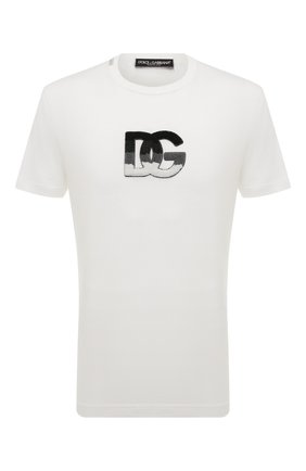 Мужская хлопковая футболка DOLCE & GABBANA белого цвета, арт. G8KBAZ/G7C6S | Фото 1 (Материал внешний: Хлопок; Длина (для топов): Стандартные; Рукава: Короткие; Принт: С принтом; Стили: Кэжуэл)