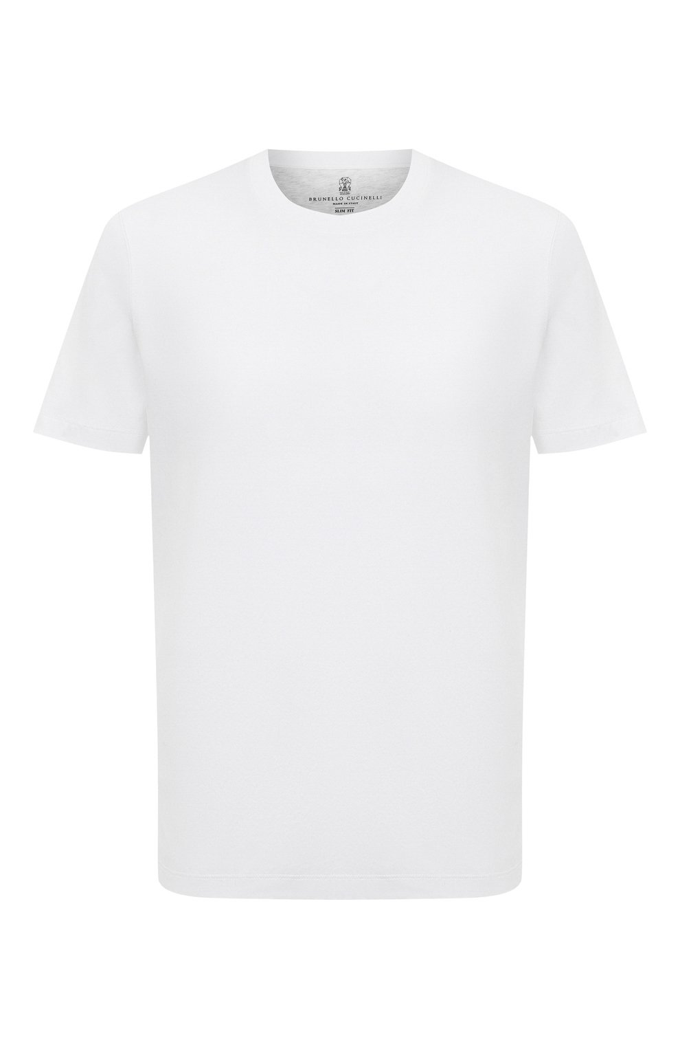 Мужская хлопковая футболка BRUNELLO CUCINELLI белого цвета, арт. 221M0T611308 | Фото 1 (Принт: Без принта; Рукава: Короткие; Длина (для топов): Стандартные; Материал внешний: Хлопок; Стили: Кэжуэл)