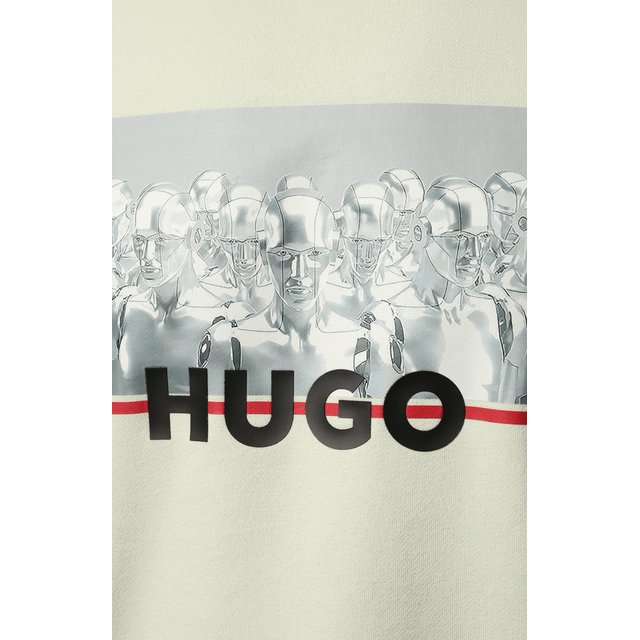 Хлопковый свитшот HUGO 50472234, цвет зелёный, размер 48 - фото 5