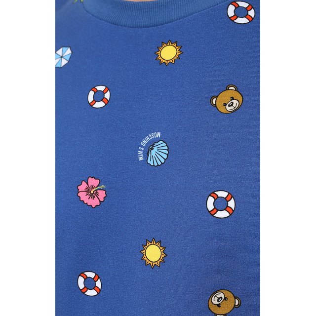 Хлопковый свитшот Moschino A1710/2330, цвет синий, размер 52 A1710/2330 - фото 5