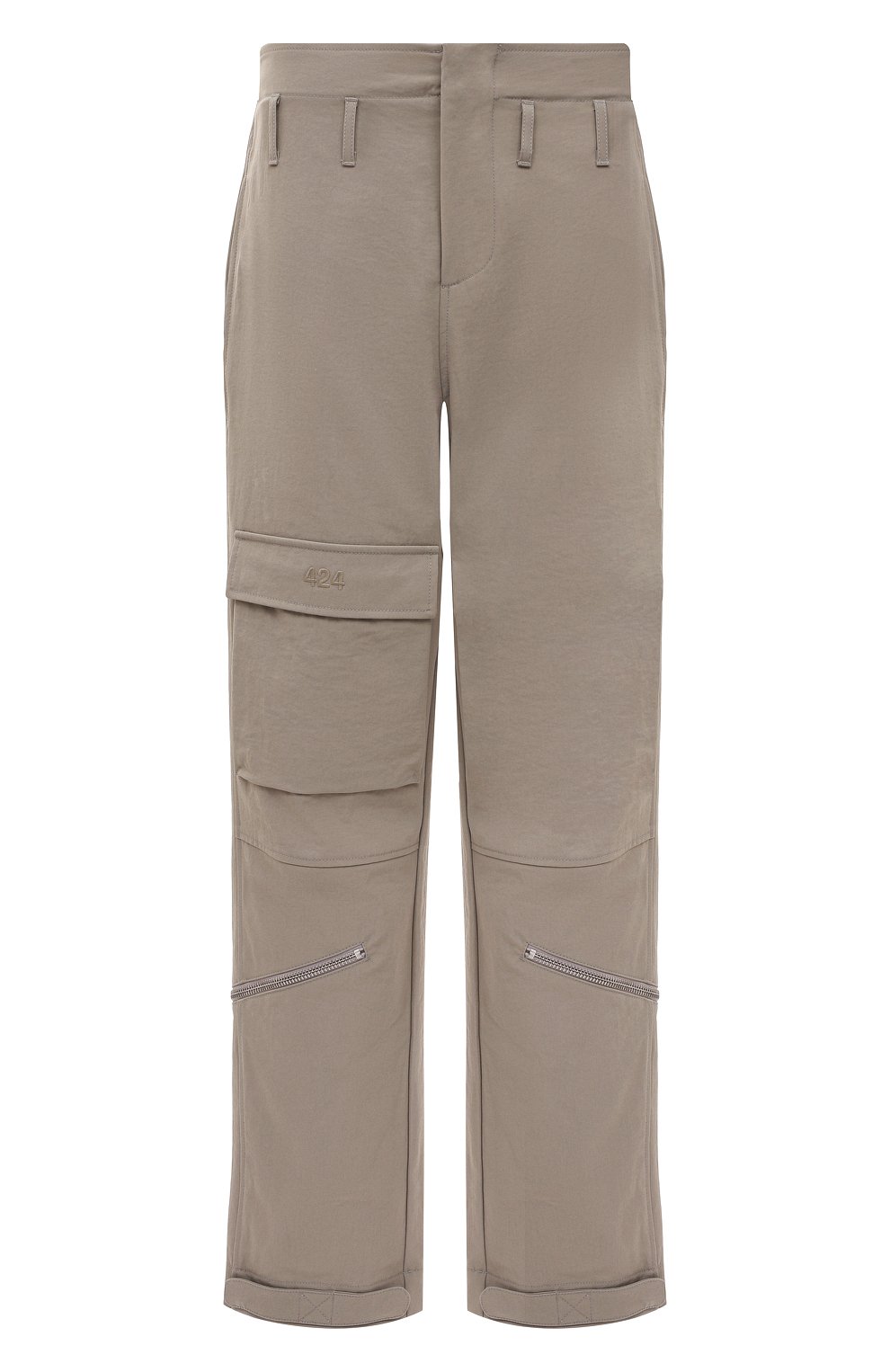 Мужские брюки 424 серого цвета, арт. 32424P03R/226008 | Фото 1 (Длина (брюки, джинсы): Стандартные; Случай: Повседневный; Материал внешний: Синтетический материал; Стили: Гранж)