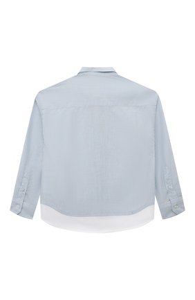 Детская хлопковая рубашка EMPORIO ARMANI голубого цвета по цене 13550 руб., арт. 6L4CJ3/4N78Z | Фото 2 Детская хлопковая рубашка EMPORIO ARMANI голубого цвета, арт. 6L4CJ3/4N78Z | Фото 2 (Рукава: Длинные; Материал внешний: Хлопок; Стили: Классический; Ростовка одежда: 10 - 11 лет | 140 - 146см, 13 - 15 лет | 158 см, 16 лет | 164 см, 4 года | 104 см, 5 лет | 110 см, 6 лет | 116 см, 7 лет | 122 см, 8 лет | 128 см)