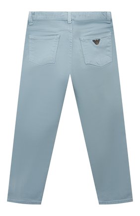 Детские джинсы EMPORIO ARMANI голубого цвета по цене 13550 руб., арт. 6L4J75/4D3JZ | Фото 2 Детские джинсы EMPORIO ARMANI голубого цвета, арт. 6L4J75/4D3JZ | Фото 2 (Материал внешний: Хлопок; Детали: Однотонный; Ростовка одежда: 10 - 11 лет | 140 - 146см, 13 - 15 лет | 158 см, 16 лет | 164 см, 4 года | 104 см, 6 лет | 116 см, 7 лет | 122 см, 8 лет | 128 см)