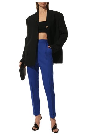 Женские шерстяные брюки DOLCE & GABBANA синего цвета, арт. FTCNVT/FUBE7 | Фото 2 (Длина (брюки, джинсы): Стандартные; Материал внешний: Шерсть; Женское Кросс-КТ: Брюки-одежда; Силуэт Ж (брюки и джинсы): Прямые; Стили: Классический)