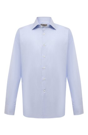 Мужская хлопковая сорочка CANALI голубого цвета, арт. 718/GA00110 | Фото 1 (Длина (для топов): Стандартные; Рукава: Длинные; Материал внешний: Хлопок)
