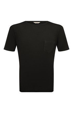 Мужская льняная футболка GRAN SASSO черного цвета, арт. 60141/78617 | Фото 1 (Рукава: Короткие; Длина (для топов): Стандартные; Материал внешний: Лен; Принт: Без принта; Стили: Кэжуэл)