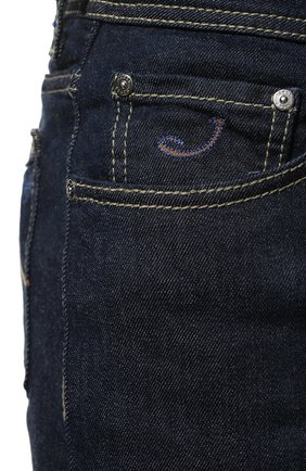 Мужские джинсы JACOB COHEN темно-синего цвета, арт. U Q L04 30 S 3619/001D | Фото 5 (Силуэт М (брюки): Прямые; Кросс-КТ: Деним; Длина (брюки, джинсы): Стандартные; Материал внешний: Хлопок, Деним; Стили: Кэжуэл)