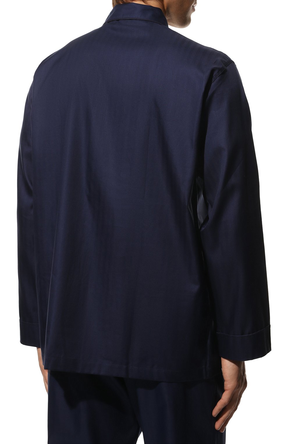 Мужская хлопковая пижама ROBERTO RICETTI темно-синего цвета, арт. PIGIAMA VENEZIA LUNG0/CR962 | Фото 4 (Рукава: Длинные; Длина (брюки, джинсы): Стандартные; Кросс-КТ: домашняя одежда; Длина (для топов): Стандартные; Материал внешний: Хлопок)