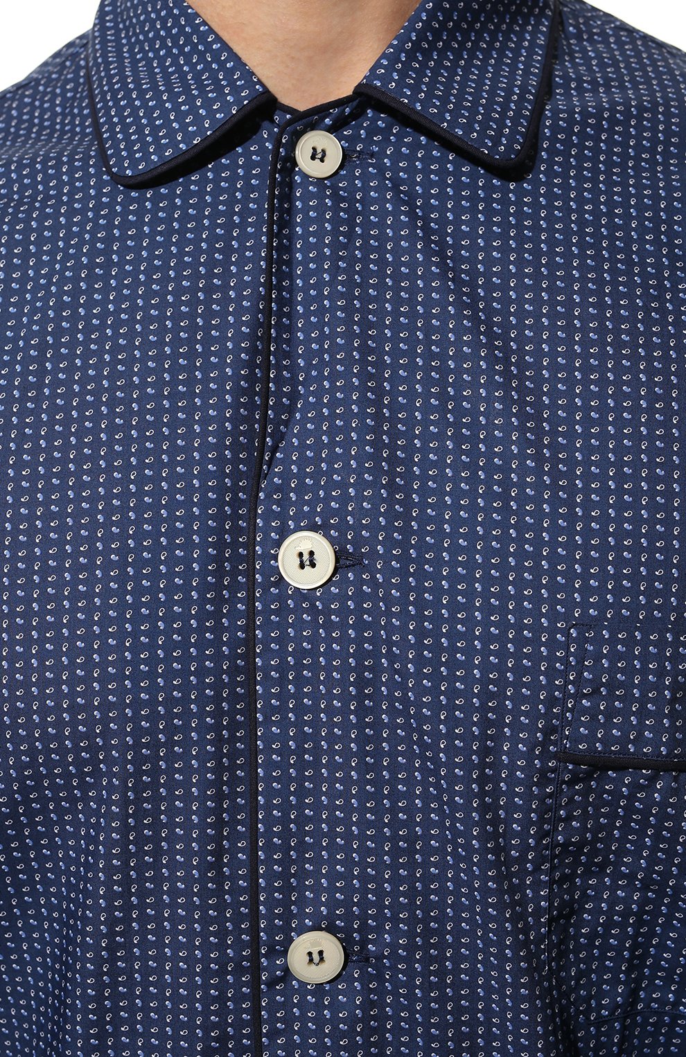 Мужская хлопковая пижама ROBERTO RICETTI синего цвета, арт. PIGIAMA VENEZIA LUNG0/R0CK 2317HW217740001 | Фото 7 (Рукава: Длинные; Длина (брюки, джинсы): Стандартные; Кросс-КТ: домашняя одежда; Длина (для топов): Стандартные; Материал внешний: Хлопок)