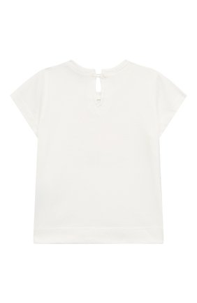 Детский хлопковая футболка MONNALISA белого цвета, арт. 310600. | Фото 2 (Кросс-КТ НВ: Футболка)