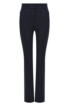 Женские брюки BOSS темно-синего цвета, арт. 50466990 | Фото 1 (Материал внешний: Синтетический материал; Длина (брюки, джинсы): Удлиненные)