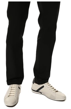 Мужские кожаные кроссовки BOSS белого цвета, арт. 50471262 | Фото 3 (Материал внешний: Кожа; Стили: Классический; Материал утеплителя: Без утеплителя; Материал внутренний: Текстиль)