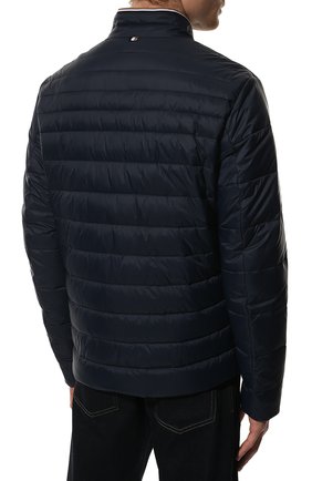 Мужская утепленная куртка BOSS синего цвета, арт. 50464308 | Фото 4 (Кросс-КТ: Куртка; Рукава: Длинные; Мужское Кросс-КТ: утепленные куртки; Материал подклада: Синтетический материал; Длина (верхняя одежда): Короткие; Стили: Кэжуэл)