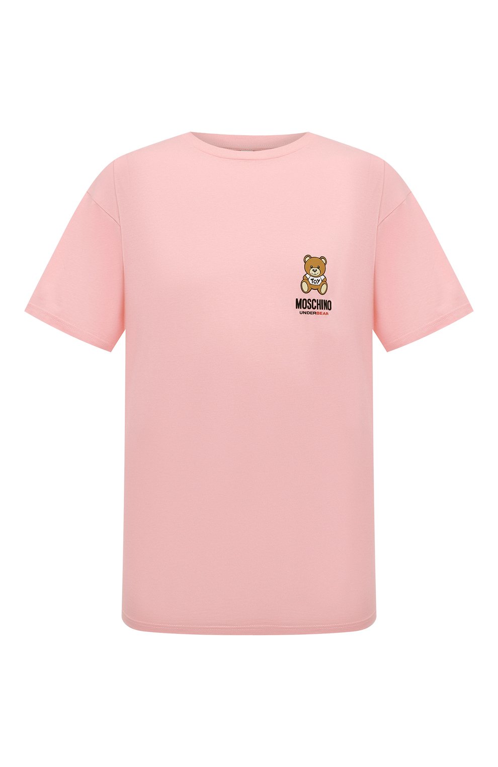 Мужская хлопковая футболка MOSCHINO розового цвета, арт. A1923/8101 | Фото 1 (Кросс-КТ: домашняя одежда; Рукава: Короткие; Длина (для топов): Стандартные; Материал внешний: Хлопок)