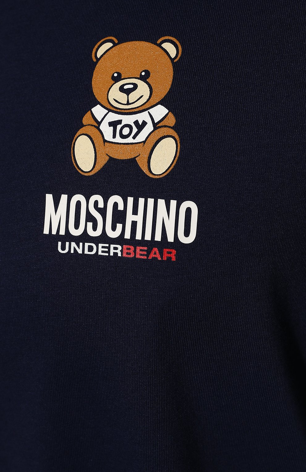Мужская хлопковая футболка MOSCHINO темно-синего цвета, арт. A1923/8101 | Фото 5 (Кросс-КТ: домашняя одежда; Рукава: Короткие; Длина (для топов): Стандартные; Материал внешний: Хлопок)
