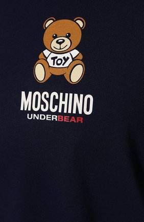 Мужская хлопковая футболка MOSCHINO темно-синего цвета, арт. A1923/8101 | Фото 5 (Кросс-КТ: домашняя одежда; Рукава: Короткие; Длина (для топов): Стандартные; Материал внешний: Хлопок)