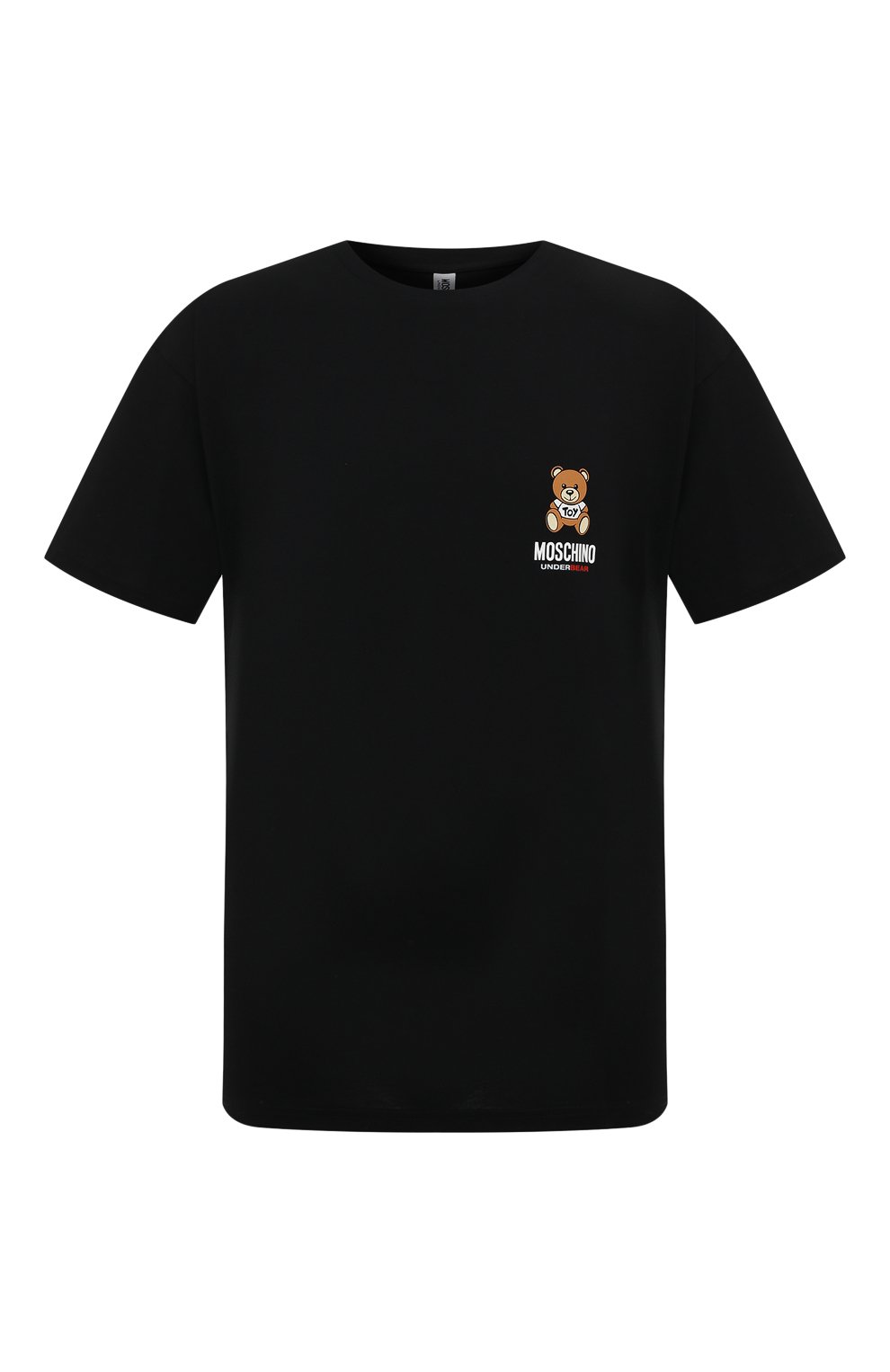 Мужская хлопковая футболка MOSCHINO черного цвета, арт. A1923/8101 | Фото 1 (Кросс-КТ: домашняя одежда; Рукава: Короткие; Длина (для топов): Стандартные; Материал внешний: Хлопок)