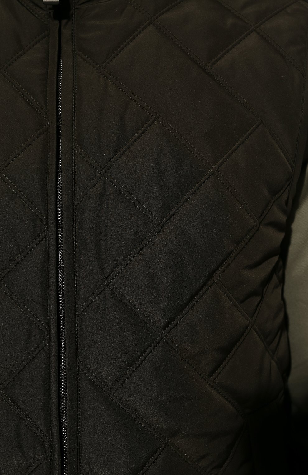Мужской утепленный жилет CANALI хаки цвета, арт. 040738/SG01121 | Фото 5 (Кросс-КТ: Куртка; Материал внешний: Синтетический материал; Стили: Милитари; Материал подклада: Синтетический материал; Длина (верхняя одежда): Короткие)