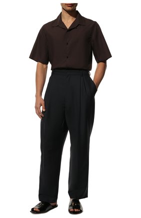 Мужские кожаные шлепанцы DOLCE & GABBANA черного цвета, арт. A80272/AC606 | Фото 2 (Материал внутренний: Натуральная кожа; Материал внешний: Кожа)