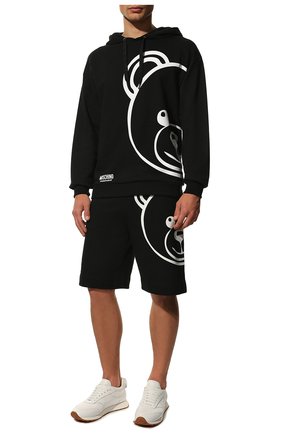 Мужские хлопковые домашние шорты MOSCHINO черного цвета, арт. A4314/8121 | Фото 2 (Кросс-КТ: домашняя одежда; Материал внешний: Хлопок)