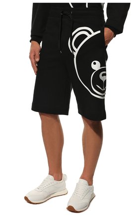 Мужские хлопковые домашние шорты MOSCHINO черного цвета, арт. A4314/8121 | Фото 3 (Кросс-КТ: домашняя одежда; Материал внешний: Хлопок)