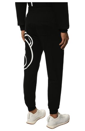 Мужские хлопковые домашние джоггеры MOSCHINO черного цвета, арт. A4315/8121 | Фото 4 (Длина (брюки, джинсы): Стандартные; Кросс-КТ: домашняя одежда; Материал внешний: Хлопок)