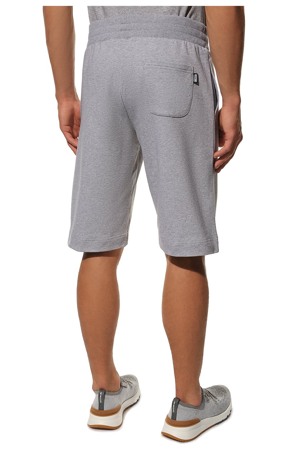 Мужские хлопковые домашние шорты MOSCHINO серого цвета, арт. A4325/8102 | Фото 4 (Кросс-КТ: домашняя одежда; Материал внешний: Хлопок)