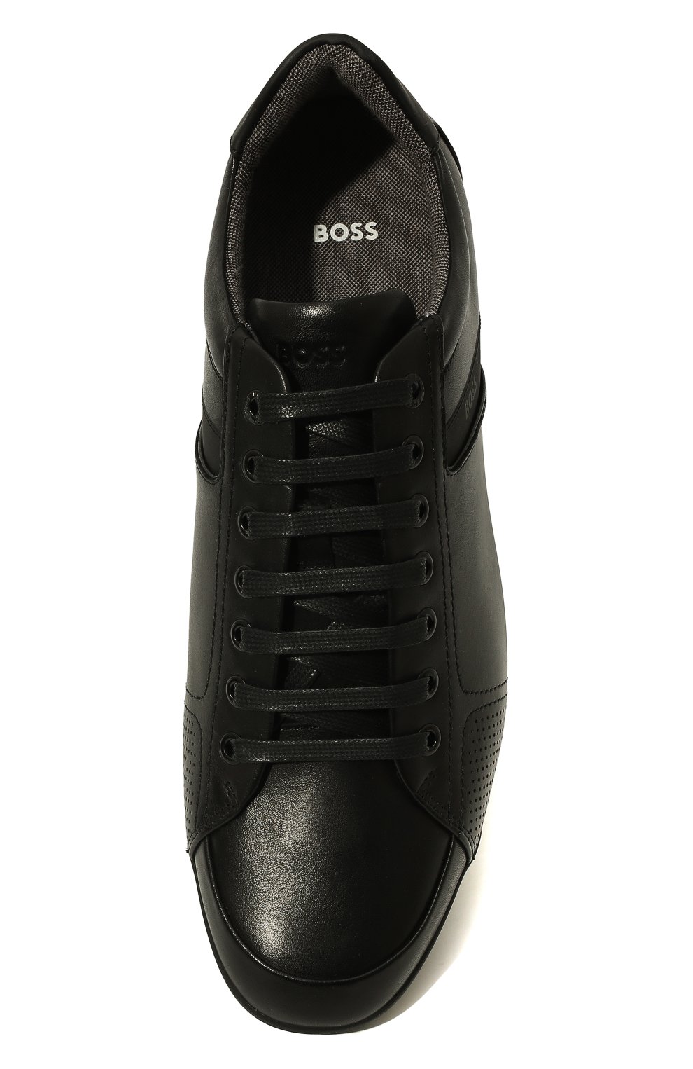 Мужские кожаные кроссовки BOSS черного цвета, арт. 50471262 | Фото 6 (Материал внешний: Кожа; Стили: Классический; Материал утеплителя: Без утеплителя; Материал внутренний: Текстиль)