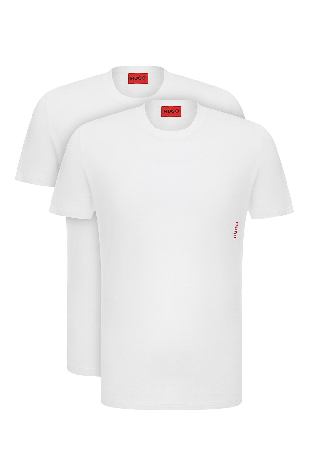Мужская комплект из двух футболок HUGO белого цвета, арт. 50469769 | Фото 1 (Кросс-КТ: бельё; Рукава: Короткие; Длина (для топов): Стандартные; Материал внешний: Хлопок)