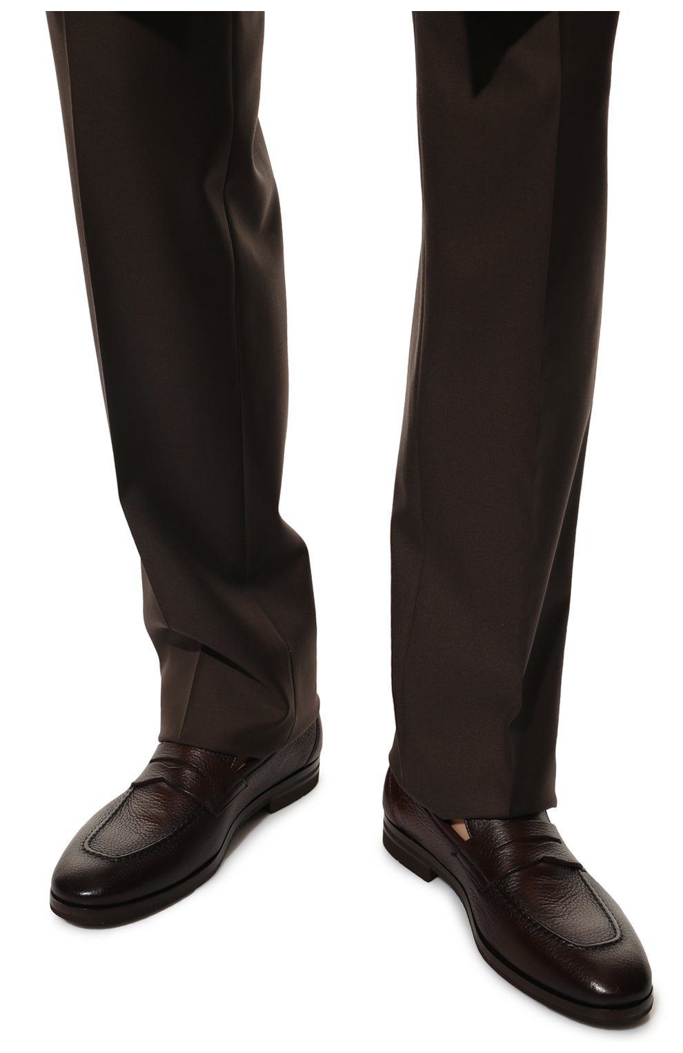 Мужские кожаные пенни-лоферы H`D`S`N BARACCO темно-коричневого цвета, арт. 81410.C.5* | Фото 3 (Материал внешний: Кожа; Материал внутренний: Натуральная кожа; Стили: Классический)