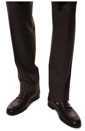 Мужские кожаные пенни-лоферы H`D`S`N BARACCO темно-коричневого цвета, арт. 81410.C.5* | Фото 3 (Материал внешний: Кожа; Материал внутренний: Натуральная кожа; Стили: Классический)